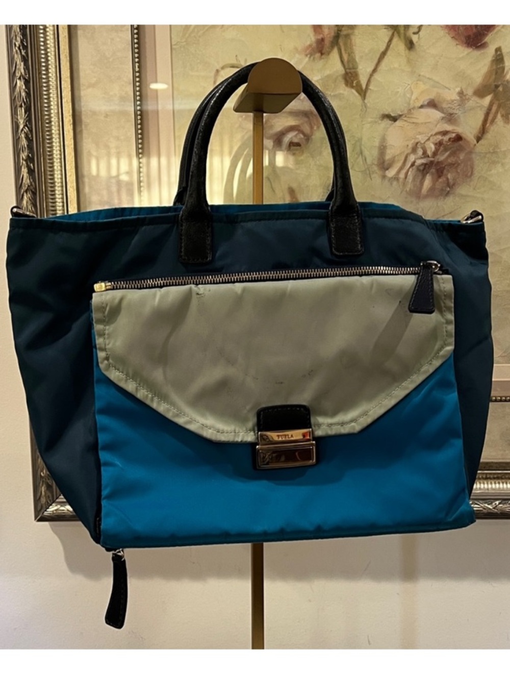 Furla in Blue Nylon with marks